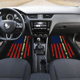 Red Themed American Flag Thin Green Line Car Floor Mats 211803 - YourCarButBetter