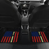Red Themed American Flag Thin Green Line Car Floor Mats 211803 - YourCarButBetter