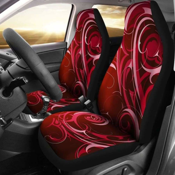 Red Tribal Swirls Car Seat Covers 102802 - YourCarButBetter