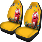 Red Yellow M&M Chocolate 1 Car Seat Covers Car Accessories Decoration 094201 - YourCarButBetter