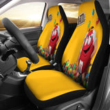 Red Yellow M&M Chocolate 1 Car Seat Covers Car Accessories Decoration 094201 - YourCarButBetter
