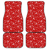 Reindeer Snowflake Christmas Tree On Red Theme Car Floor Mats 210601 - YourCarButBetter