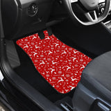 Reindeer Snowflake Christmas Tree On Red Theme Car Floor Mats 210601 - YourCarButBetter