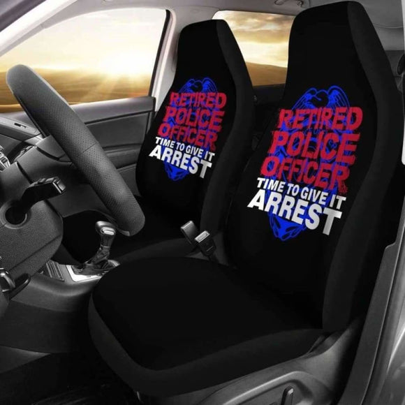 Retired Police Officer Car Seat Covers 101819 - YourCarButBetter