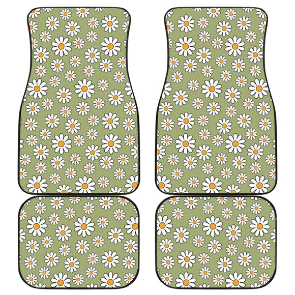 Retro Daisy Car Floor Mats 094201 - YourCarButBetter