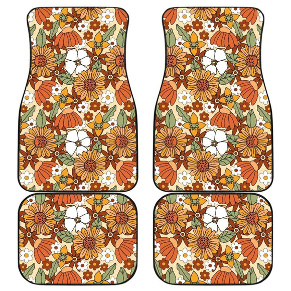 Retro Floral Mix Car Floor Mats 094201 - YourCarButBetter