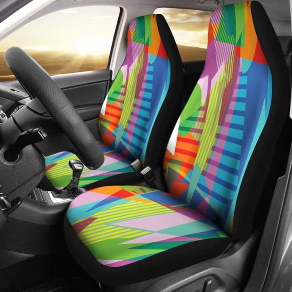 Retro Vintage 80’S & 90’S Fashion 2 Car Seat Covers 094201 - YourCarButBetter