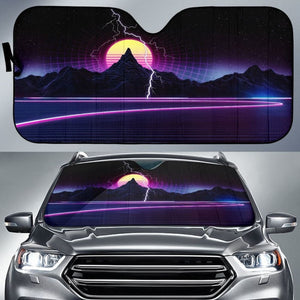 Retrowave Sun Shade amazing best gift ideas 094201 - YourCarButBetter