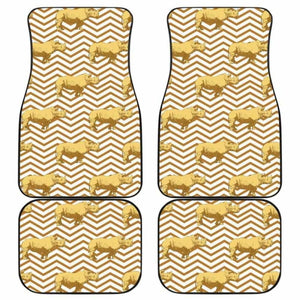 Rhino Yellow Theme Pattern Front And Back Car Mats 163730 - YourCarButBetter