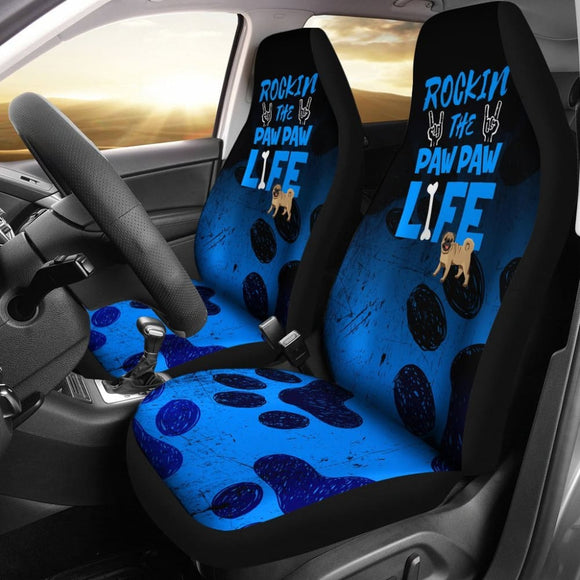 Rockin Paw Paw Life Pug Car Seat Covers 094209 - YourCarButBetter