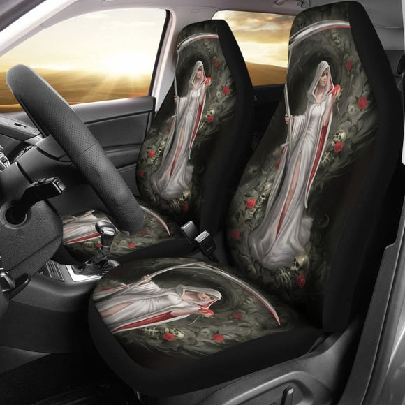 Romantic And Deadly Queen Grim Reaper Car Seat Covers 210603 - YourCarButBetter
