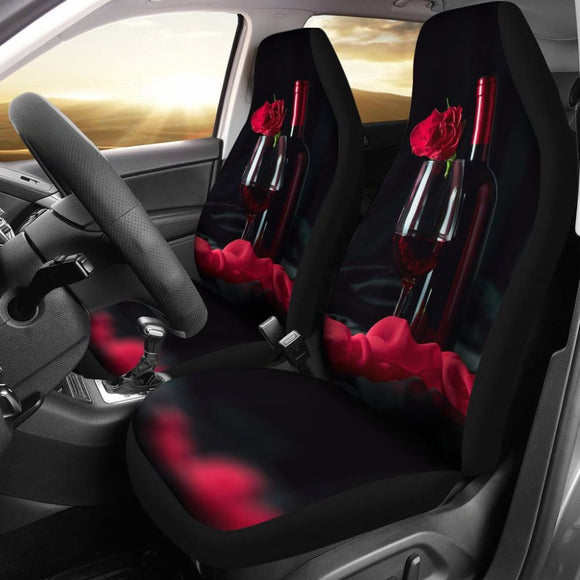 Romatic Couple Red Wine for Wine Lovers Car Seat Covers 211804 - YourCarButBetter