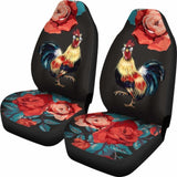 Rooster Rose Car Seat Covers 181703 - YourCarButBetter