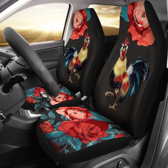 Rooster Rose Car Seat Covers 181703 - YourCarButBetter