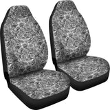 Rose Car Seat Covers Black White Roses Goth Gothic Emo Front Bucket Seats Suv Or Car 174510 - YourCarButBetter