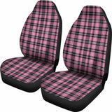 Rose Pink And Black Plaid Car Seat Covers 105905 - YourCarButBetter