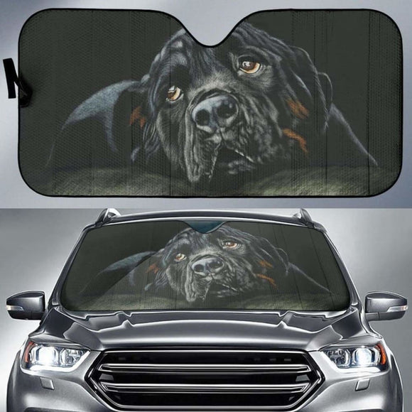 Rottweiler Breed Dog Black Hd Car Sun Shade 172609 - YourCarButBetter