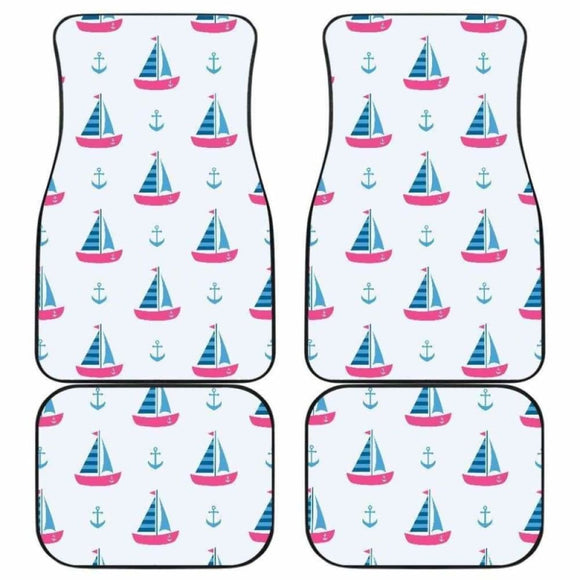 Sailboat Anchor Pattern Front And Back Car Mats 192609 - YourCarButBetter