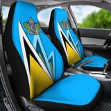 Saint Lucia Car Seat Cover - Flag With Coat Of Arms - 25 105905 - YourCarButBetter