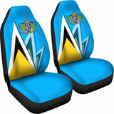Saint Lucia Car Seat Cover - Flag With Coat Of Arms - 25 105905 - YourCarButBetter