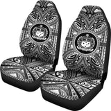 Samoa Car Seat Cover - Samoa Coat Of Arms Polynesian White Black 105905 - YourCarButBetter