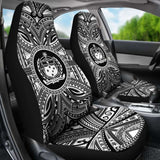 Samoa Car Seat Cover - Samoa Coat Of Arms Polynesian White Black 105905 - YourCarButBetter
