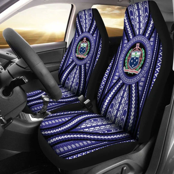 Samoa Car Seat Covers - Samoa Coat Of Arms Blue Version - 105905 - YourCarButBetter