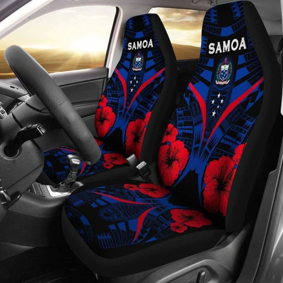 Samoa Car Seat Covers - Samoa Coat Of Arms Hibiscus Polynesian Tattoo - 232125 - YourCarButBetter