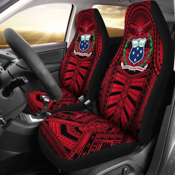 Samoa Car Seat Covers - Samoa Coat Of Arms Polynesian Multiple Red - 105905 - YourCarButBetter