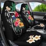 Samoa Car Seat Covers Coat Of Arms Polynesian With Hibiscus 232125 - YourCarButBetter
