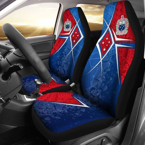 Samoa Car Seat Covers - Samoa Flag With Polynesian Patterns - 105905 - YourCarButBetter