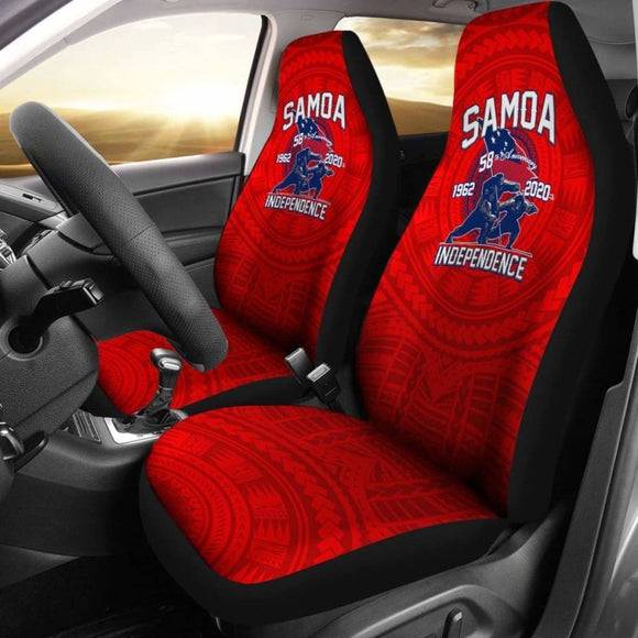 Samoa Car Seat Covers Independence Anniversary 58Th Years 105905 - YourCarButBetter