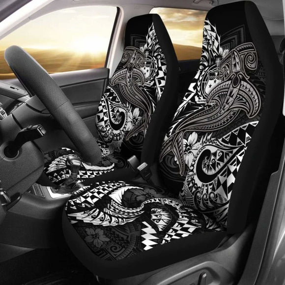 Samoa Car Seat Covers - White Shark Polynesian Tattoo - 102802 - YourCarButBetter