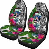 Samoa Car Seat Covers White - Turtle Plumeria Banana Leaf - 091114 - YourCarButBetter