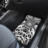 Samoa Custom Tatau White Patterns Car Floor Mats 211904 - YourCarButBetter