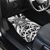 Samoa Custom Tatau White Patterns Car Floor Mats 211904 - YourCarButBetter