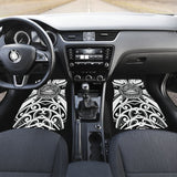 Samoa Custom Tatau White Patterns Car Floor Mats 211904 - YourCarButBetter