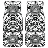 Samoa Custom Tatau White Patterns Car Floor Mats 211904 - YourCarButBetter