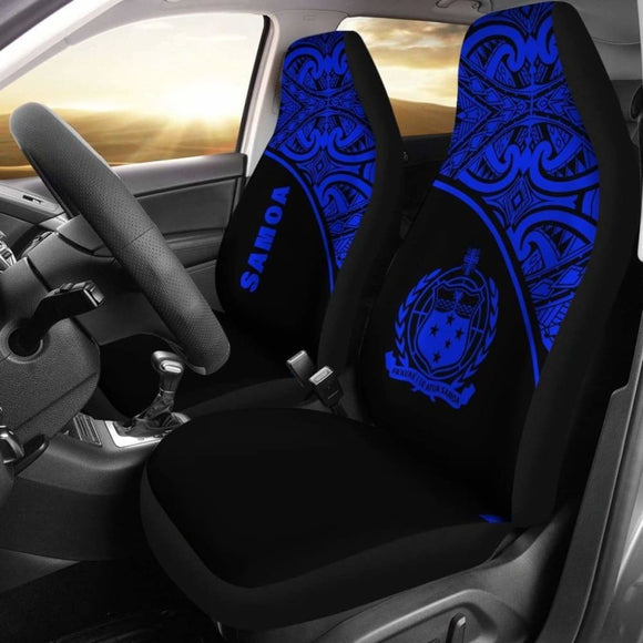 Samoa Polynesian Car Seat Covers - Blue Curve - 105905 - YourCarButBetter