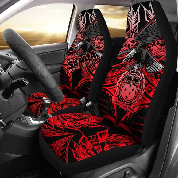 Samoa Polynesian Car Seat Covers - Eagle Tribal Pattern Red - 093223 - YourCarButBetter