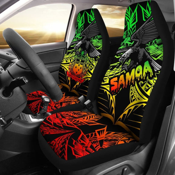 Samoa Polynesian Car Seat Covers - Eagle Tribal Pattern Reggae - 093223 - YourCarButBetter