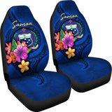 Samoa Polynesian Car Seat Covers - Floral With Seal Blue - 12 153908 - YourCarButBetter