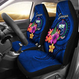 Samoa Polynesian Car Seat Covers - Floral With Seal Blue - 12 153908 - YourCarButBetter