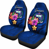 Samoa Polynesian Car Seat Covers - Floral With Seal Blue - 12 153908 - YourCarButBetter