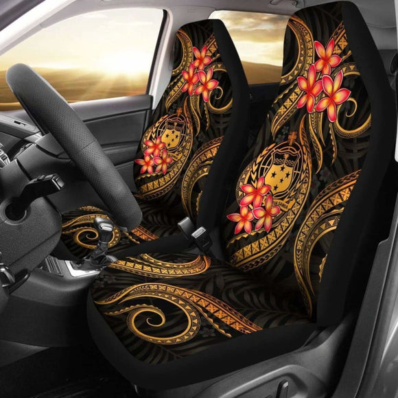 Samoa Polynesian Car Seat Covers - Gold Plumeria - 105905 - YourCarButBetter