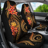 Samoa Polynesian Car Seat Covers - Gold Plumeria - 105905 - YourCarButBetter