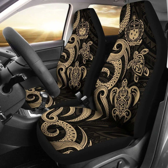 Samoa Polynesian Car Seat Covers - Gold Tentacle Turtle - 091114 - YourCarButBetter