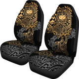 Samoa Polynesian Car Seat Covers - Gold Turtle Flowing - Amazing 091114 - YourCarButBetter