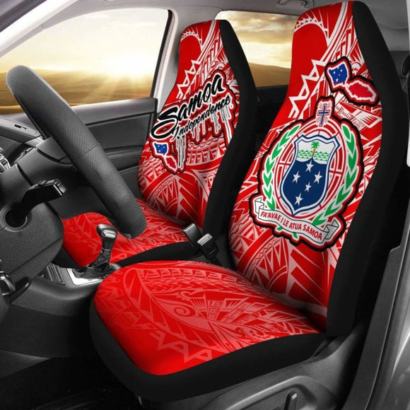 Samoa Polynesian Car Seat Covers - Independence Day Red Version - 105905 - YourCarButBetter