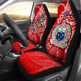 Samoa Polynesian Car Seat Covers - Independence Day Red Version - 105905 - YourCarButBetter